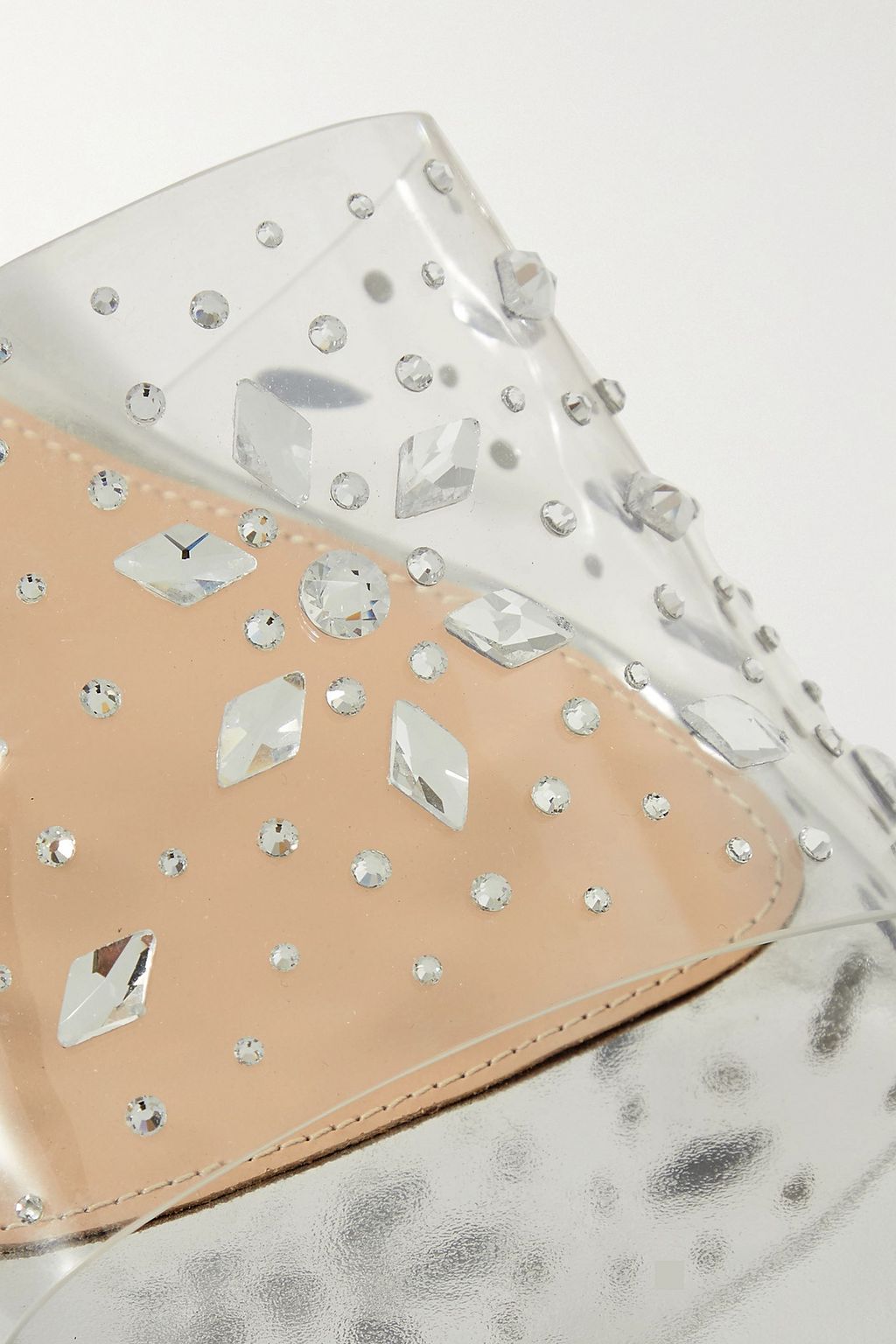 GIANVITO ROSSI 크리스털 장식 PVC 슬라이더 샌들