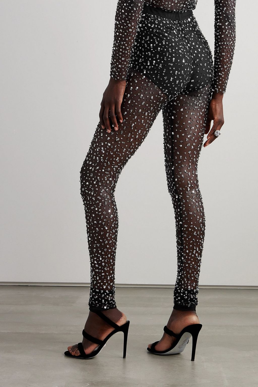 ISABEL MARANT Tanael Leggings aus Tüll mit Kristallen
