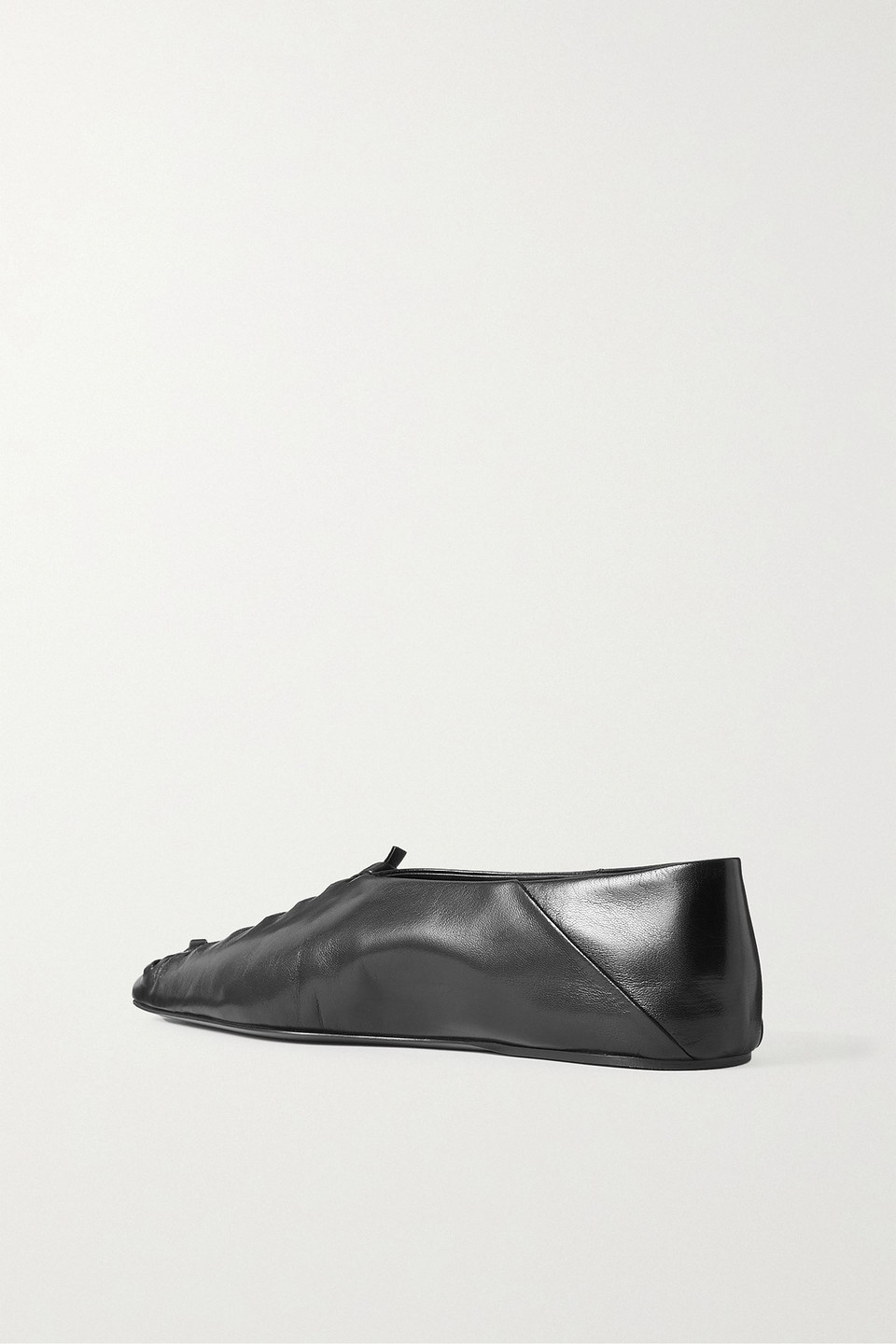 Jil Sander Leather Woven Ballet Flats In Black