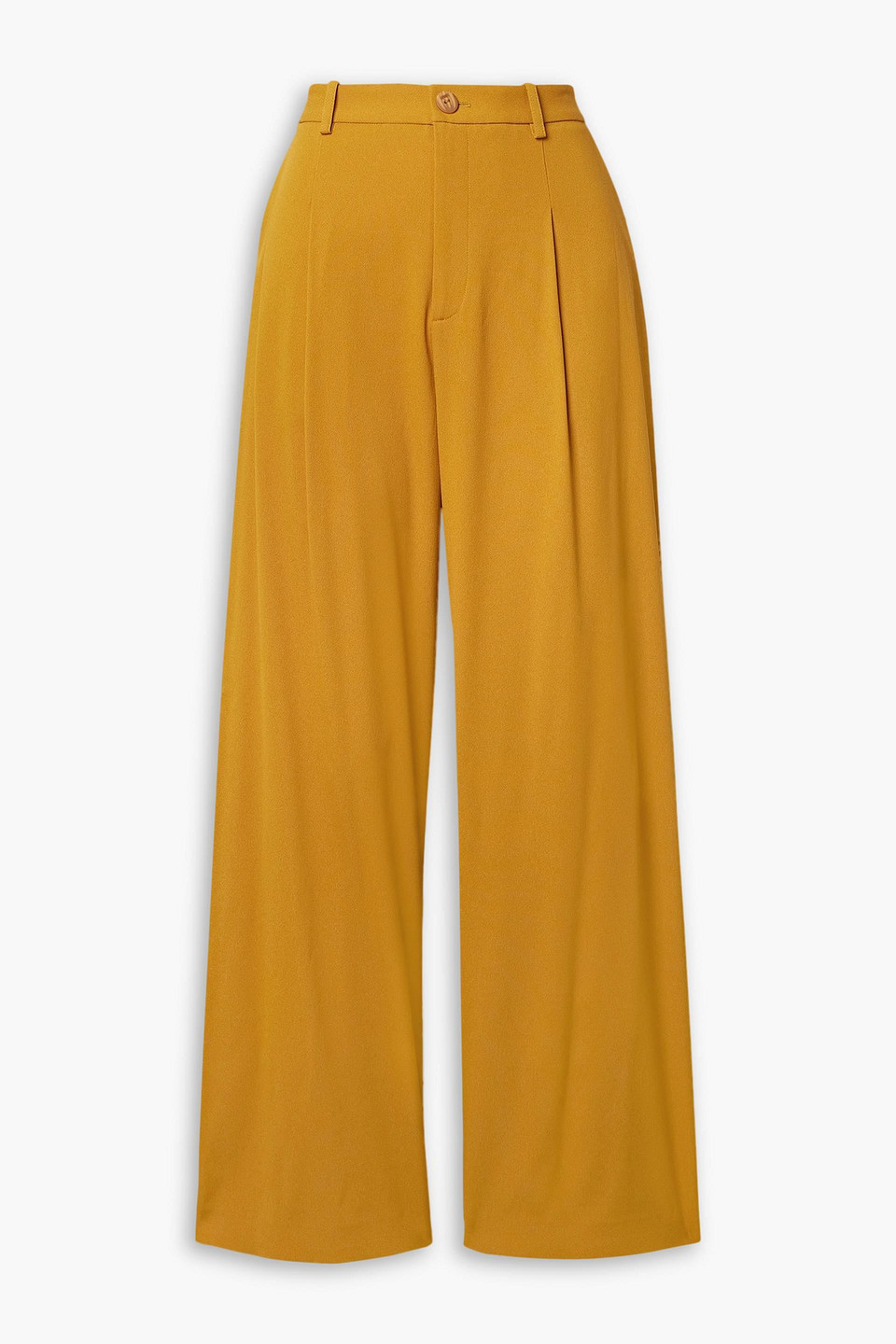 Lapointe Pleated Crepe Straight-leg Pants In Marigold