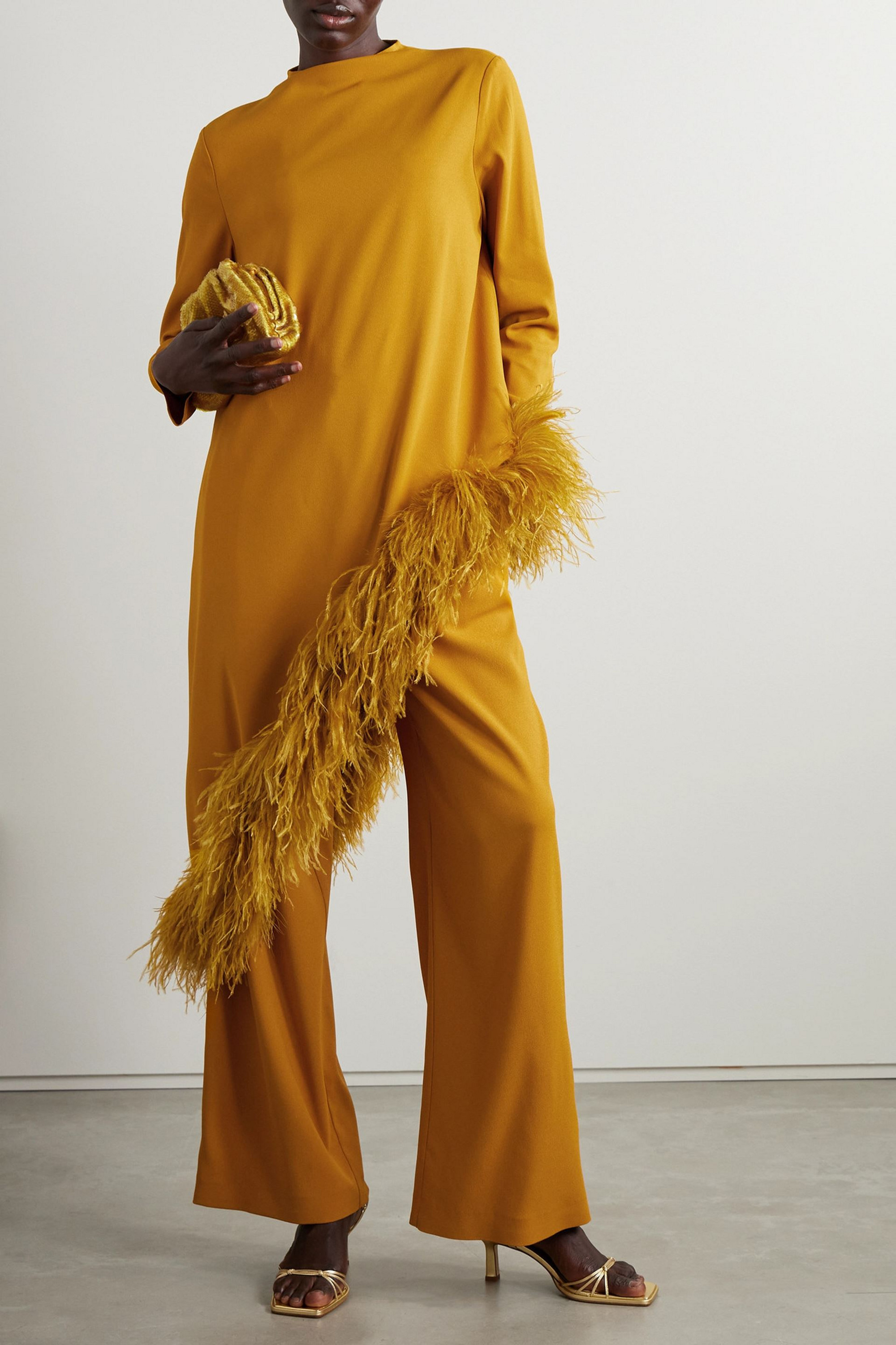 LAPOINTE Pleated crepe straight-leg pants