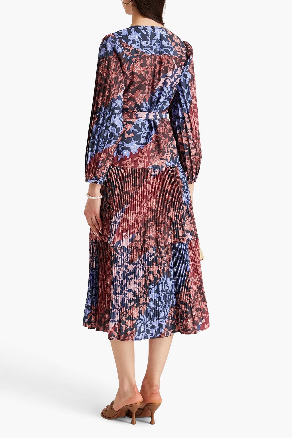 DEREK LAM 10 CROSBY Ferris floral-print plissé midi dress