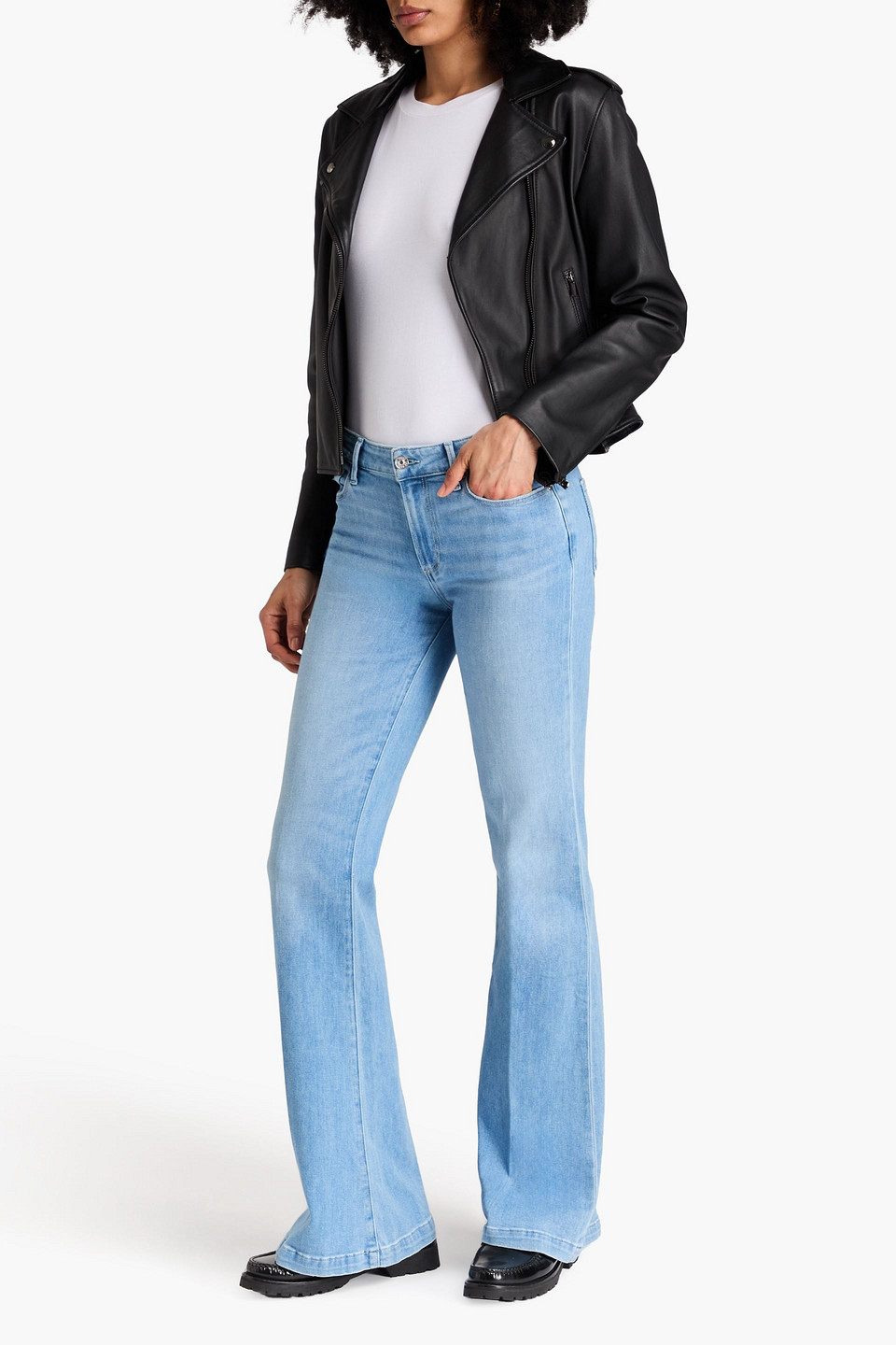 PAIGE GENEVIEVE MID-RISE FLARED JEANS
