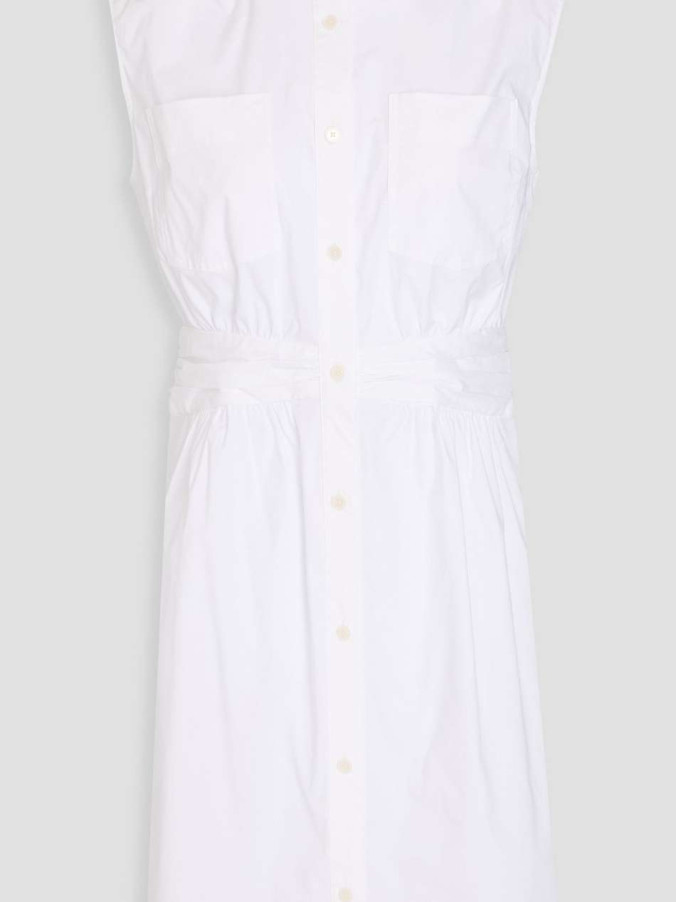 stretch-cotton poplin mini shirt dress