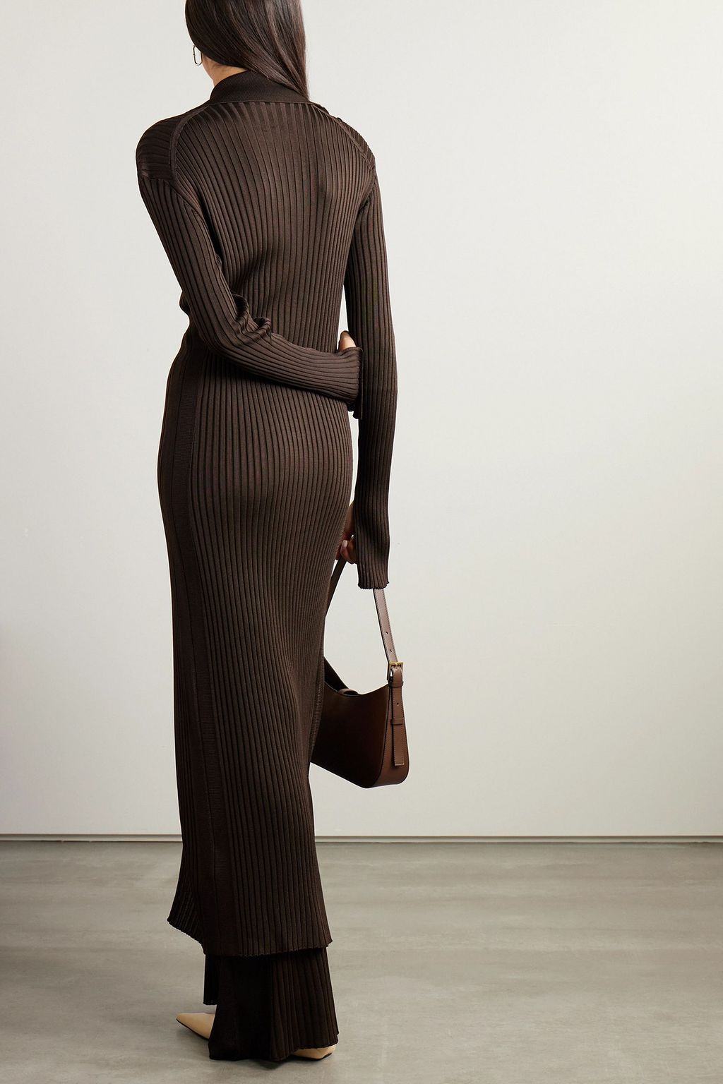 JIL SANDER Ribbed-knit midi dress