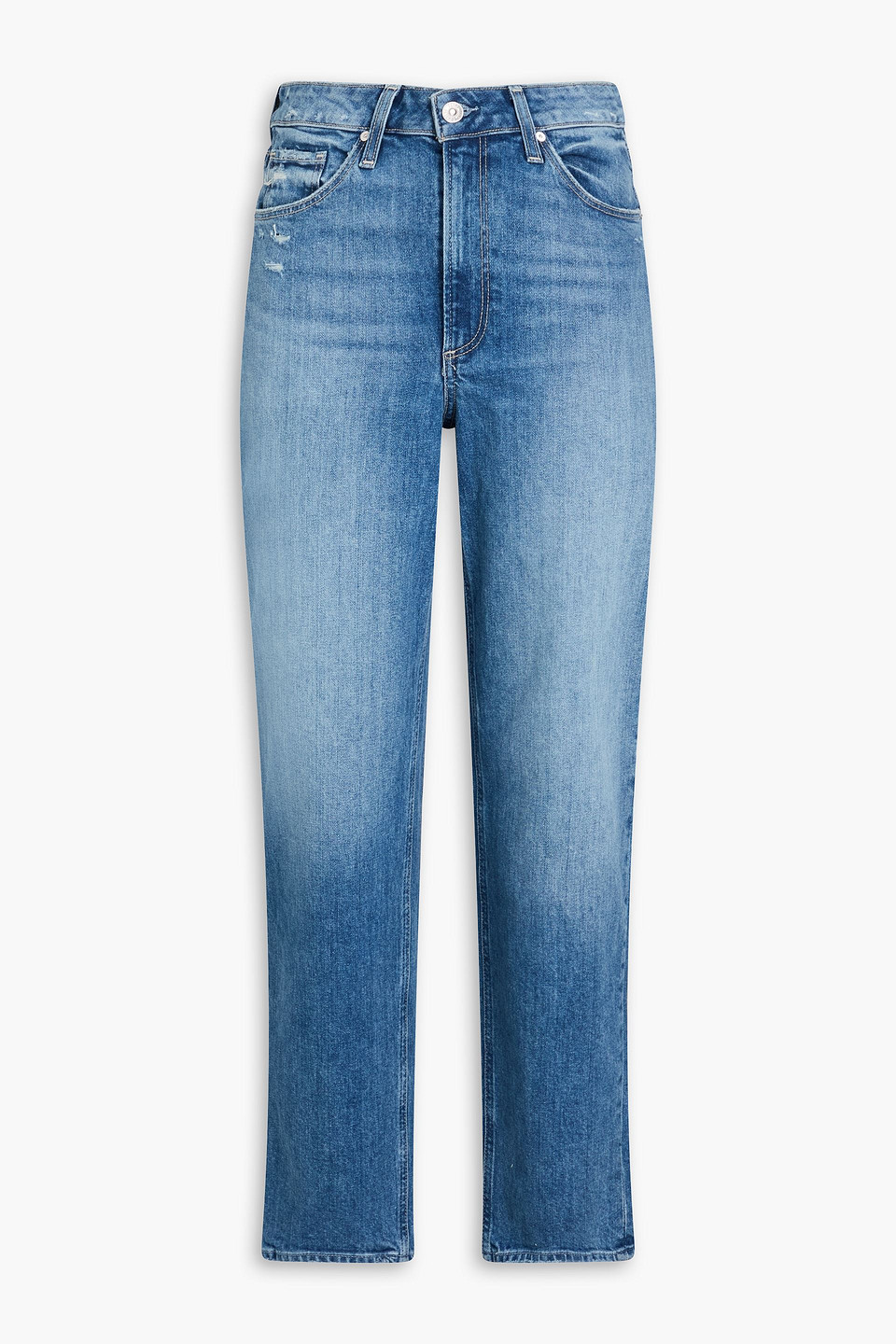 Paige Sarah High-rise Straight-leg Jeans In Mittelblauer Denim
