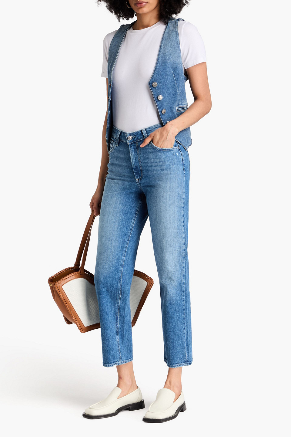 PAIGE SARAH HIGH-RISE STRAIGHT-LEG JEANS