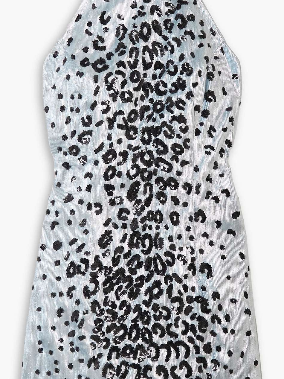 crystal and sequin-embellished lamé mini dress
