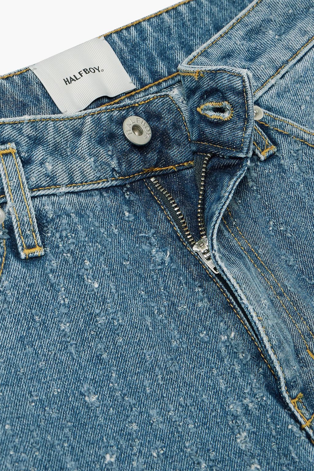 HALFBOY Distressed high-rise wide-leg jeans