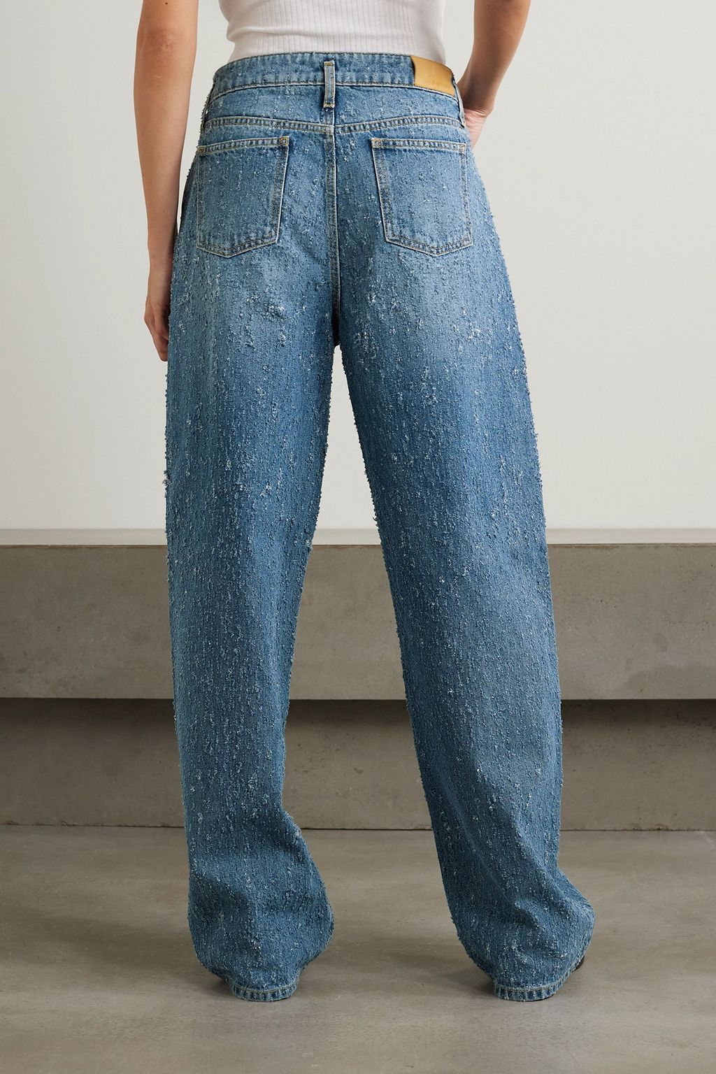 HALFBOY Distressed high-rise wide-leg jeans