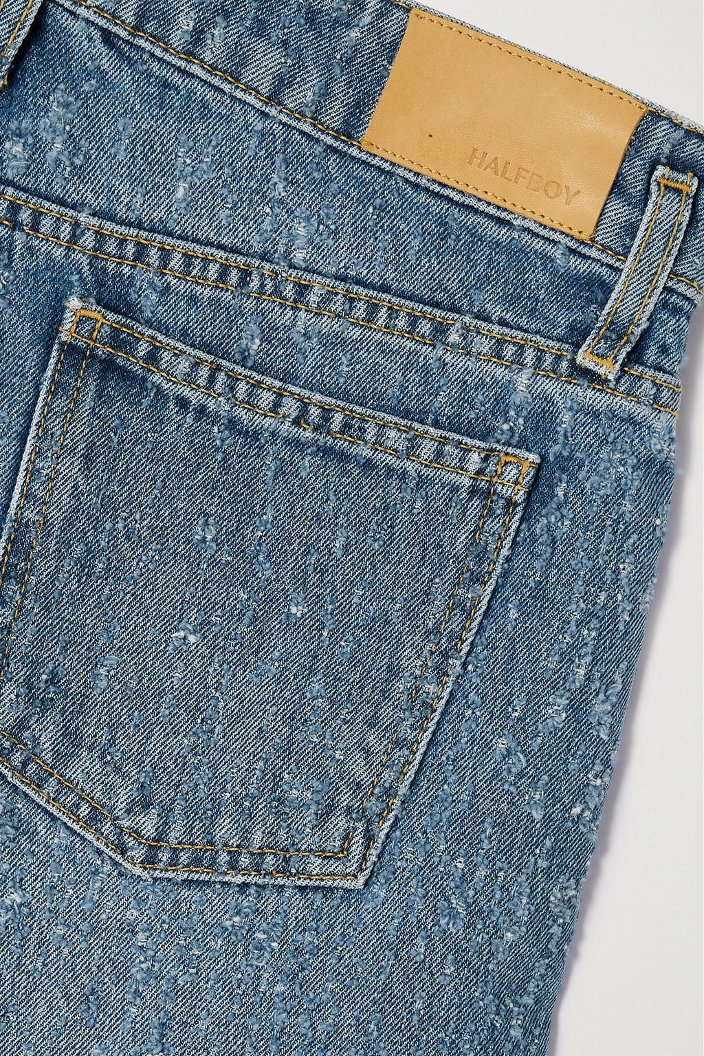 HALFBOY Distressed high-rise wide-leg jeans