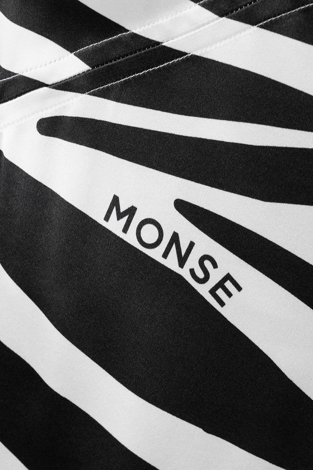 MONSE Zebra-print cutout silk-satin shirt