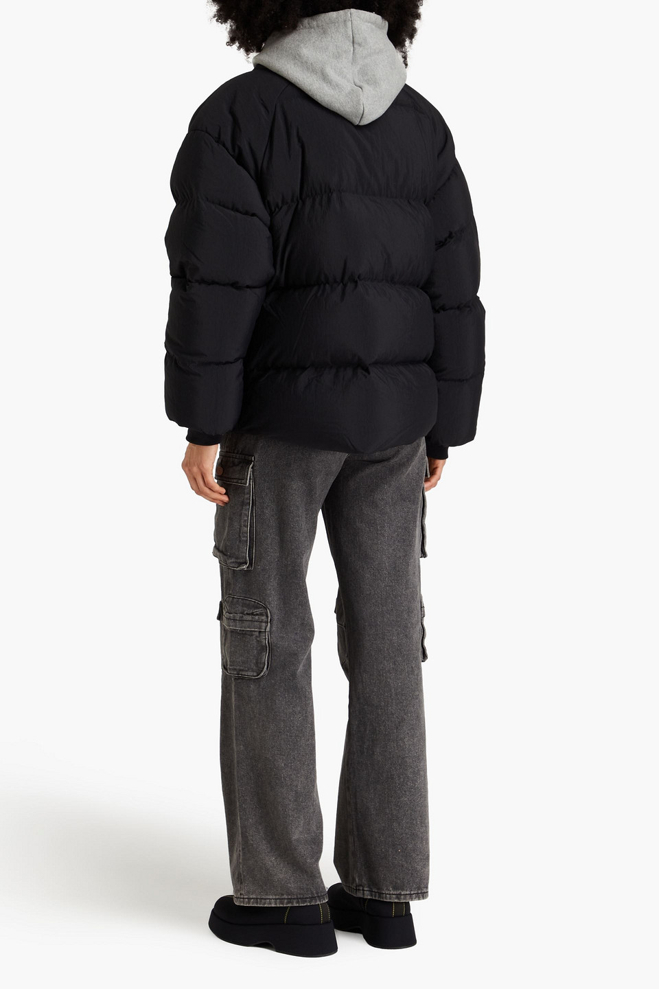 Y-3 Quilted Shell Down Jacket In Black