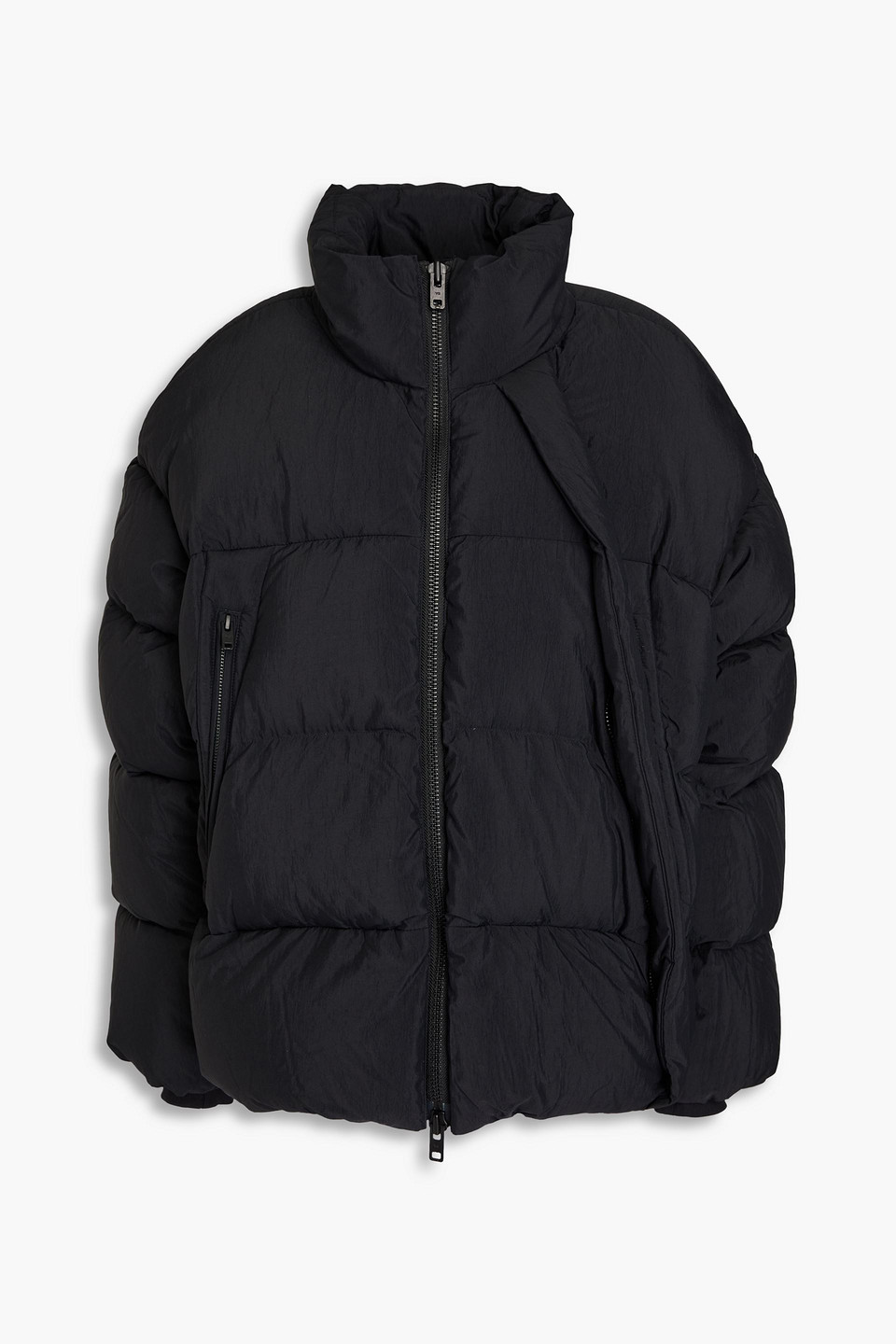 Y-3 Quilted Shell Down Jacket In Black
