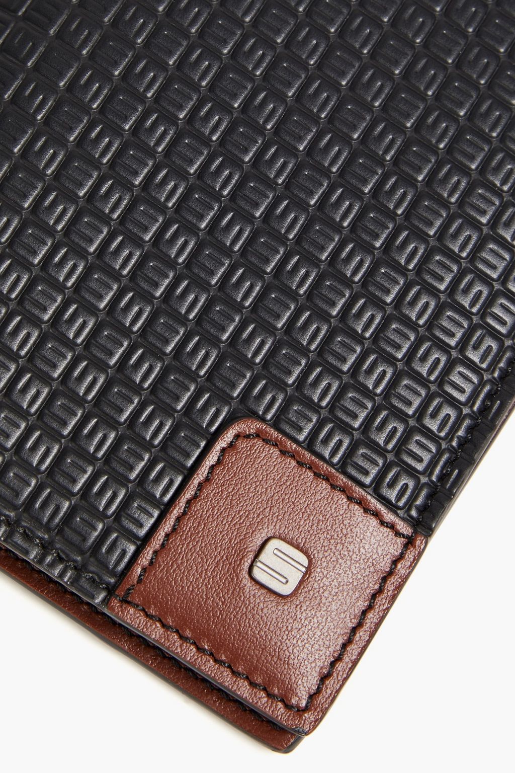 SERAPIAN Logo-embossed coated-canvas and leather wallet
