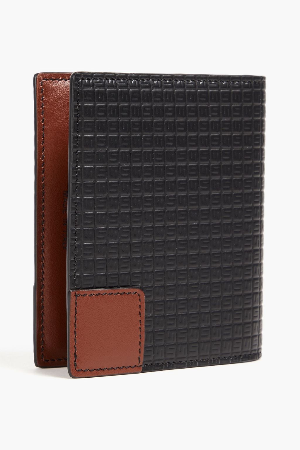 SERAPIAN Logo-embossed coated-canvas and leather wallet