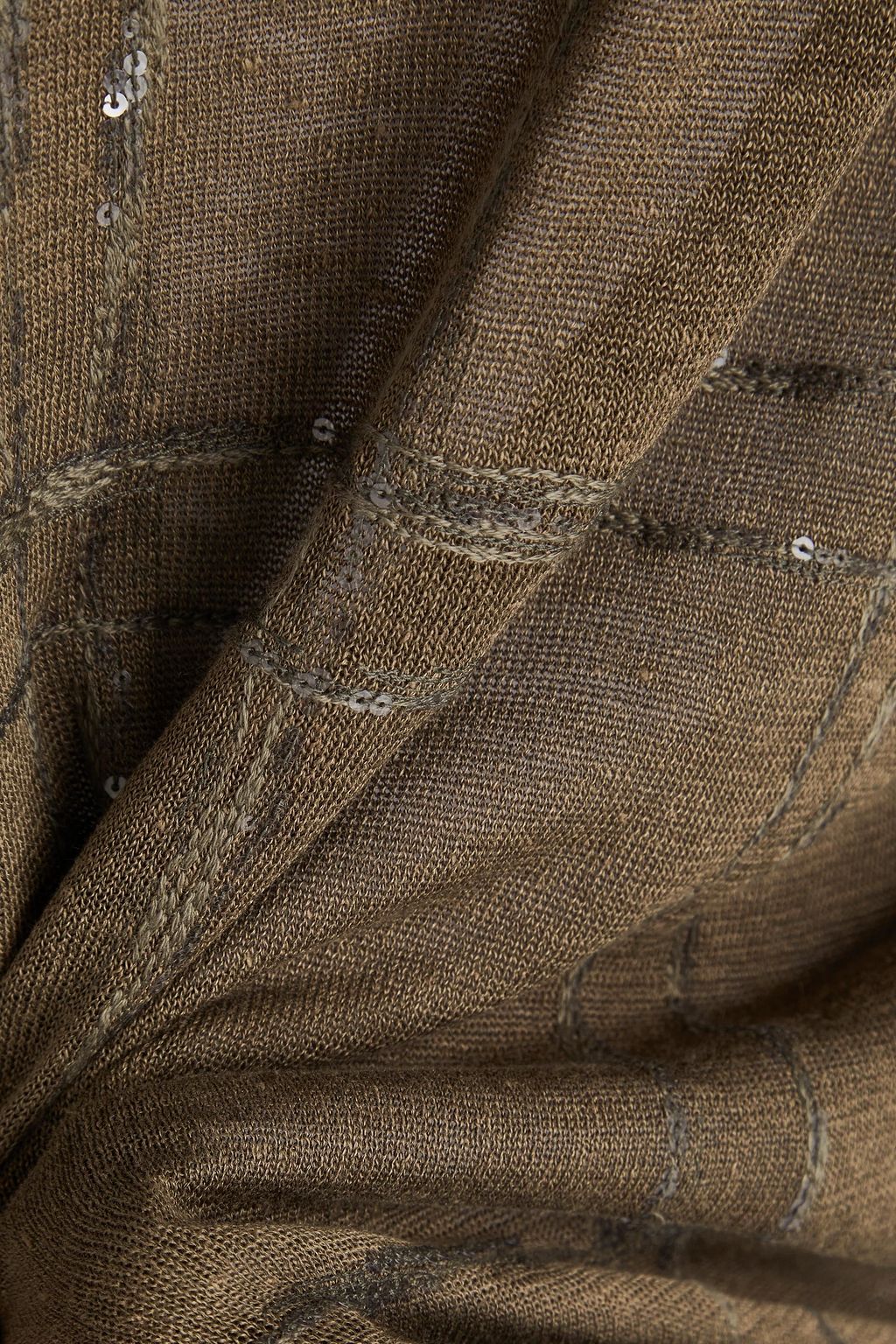 BRUNELLO CUCINELLI كنزة رياضية مصنوعة من مزيج الكتّان بتصميم مزركش