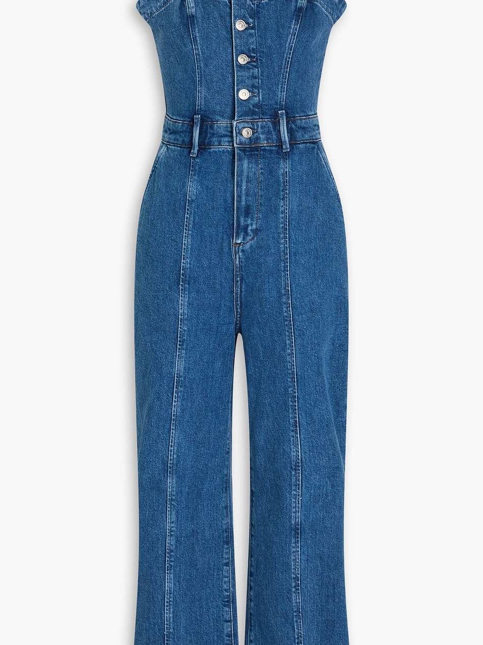 anessa cropped denim jumpsuit