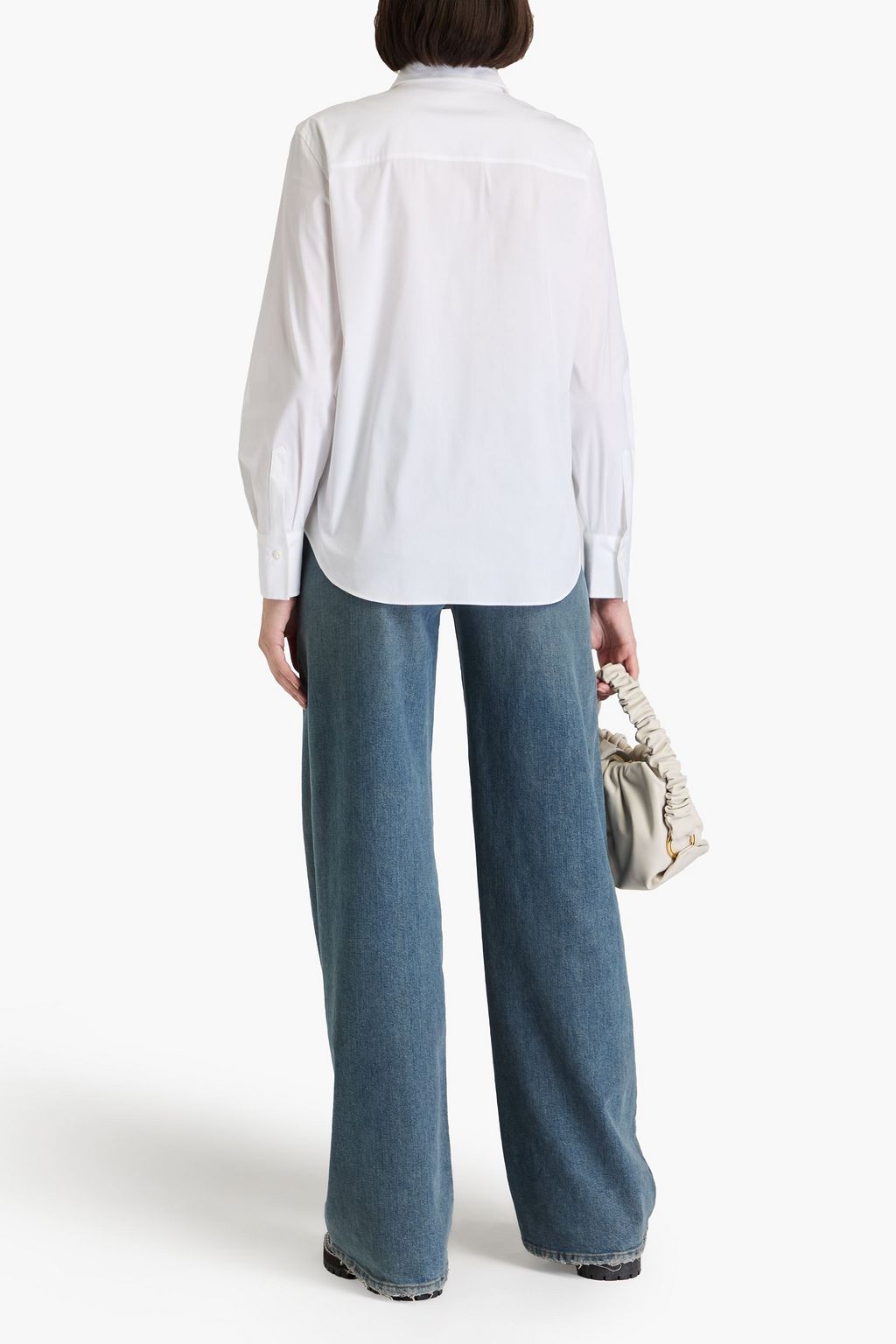 BRUNELLO CUCINELLI コットン混ポプリン シャツ ビーズ付き