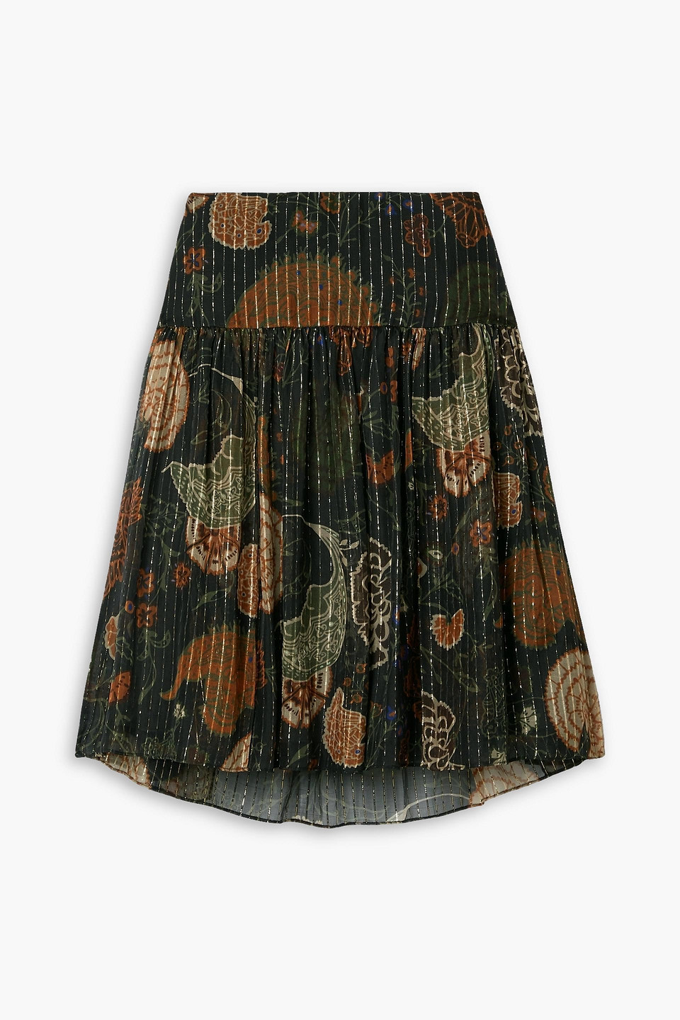 Lafayette 148 Metallic Printed Chiffon Mini Skirt In Black