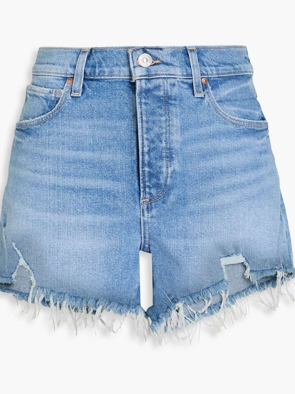 asher distressed denim shorts