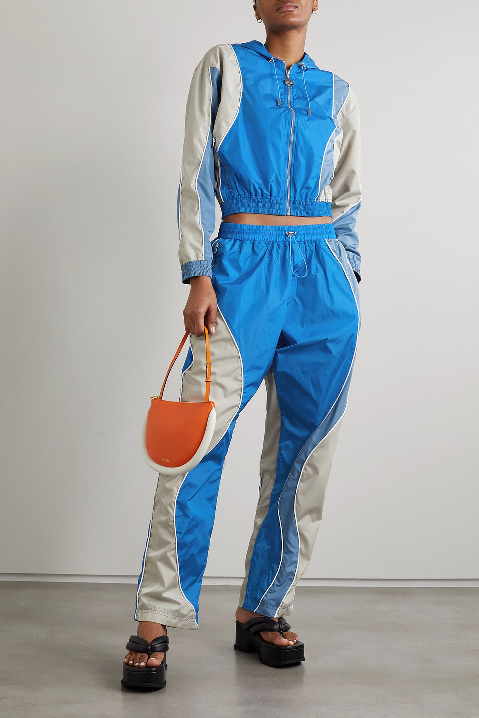 Ahluwalia Color-block Shell Track Pants In Blue