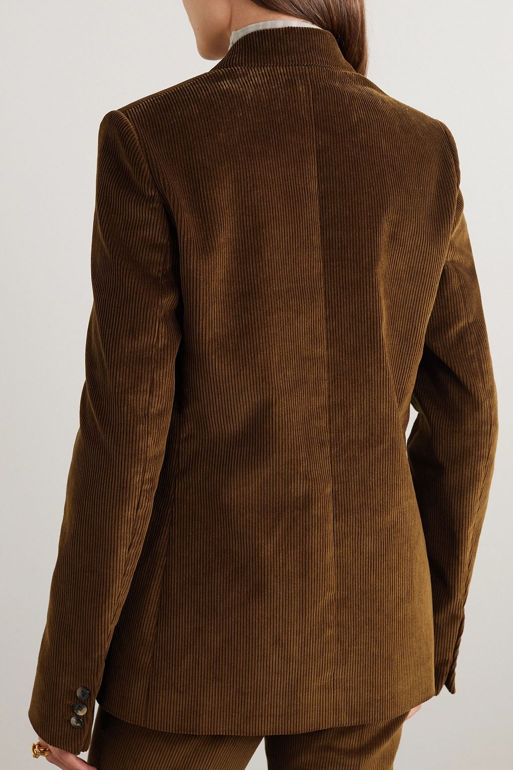 PETAR PETROV بليزر Smart بصفين من الأزرار من قطن المخمل المضلع