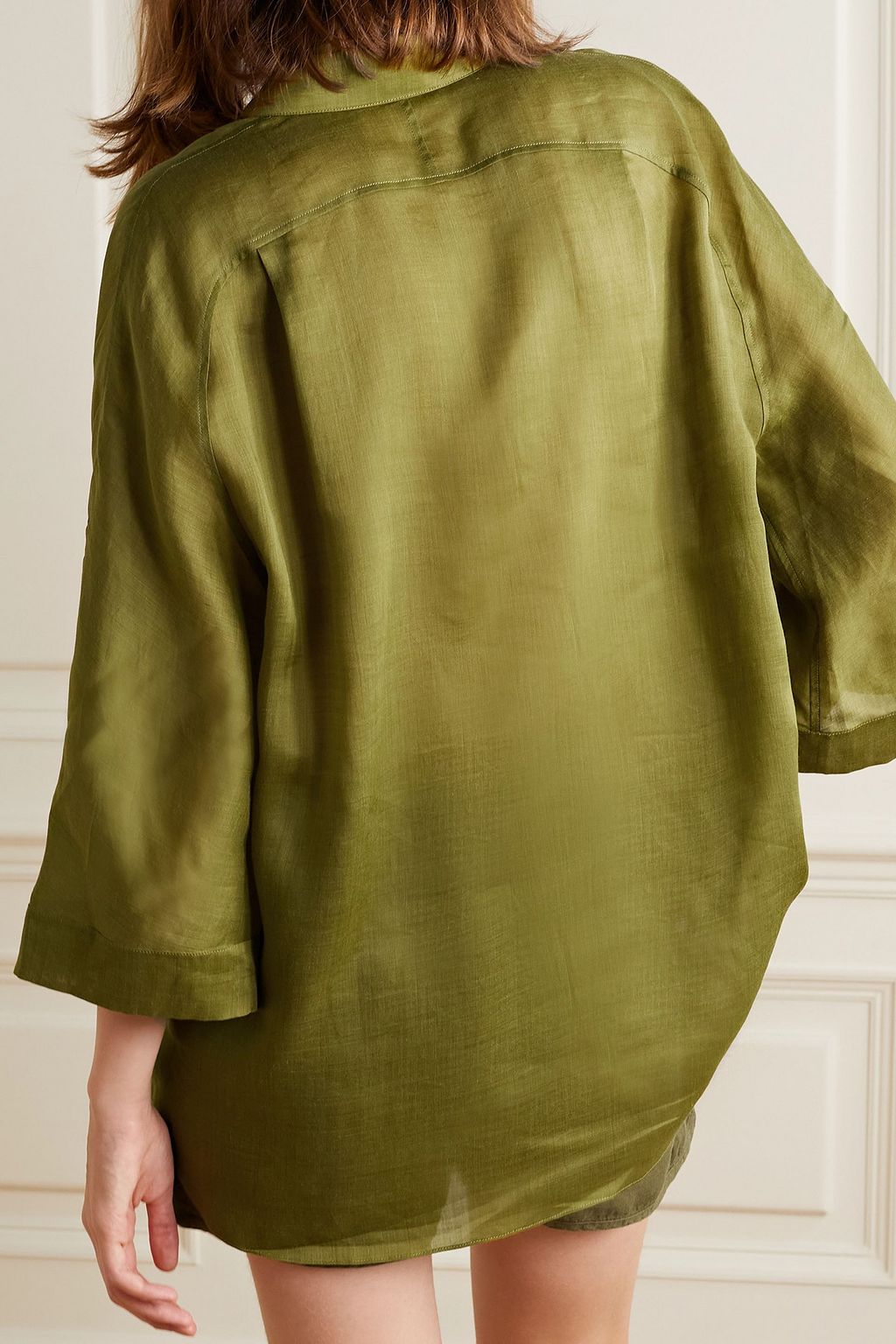 LAFAYETTE 148 قميص بقصة واسعة القياس من مزيج من الرامي وليوسيل TENCEL