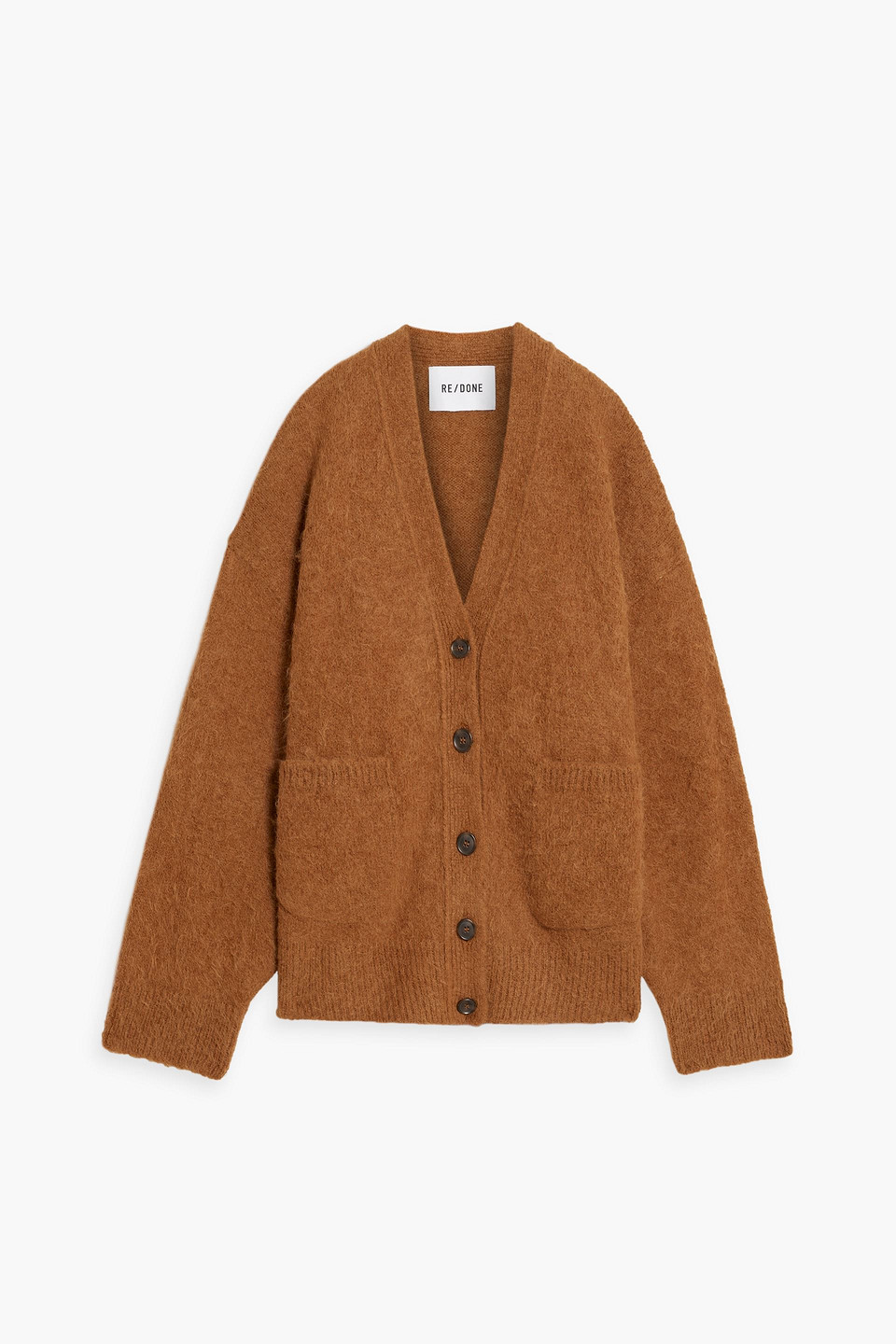 Re/done Oversized Alpaca-blend Cardigan In Camel