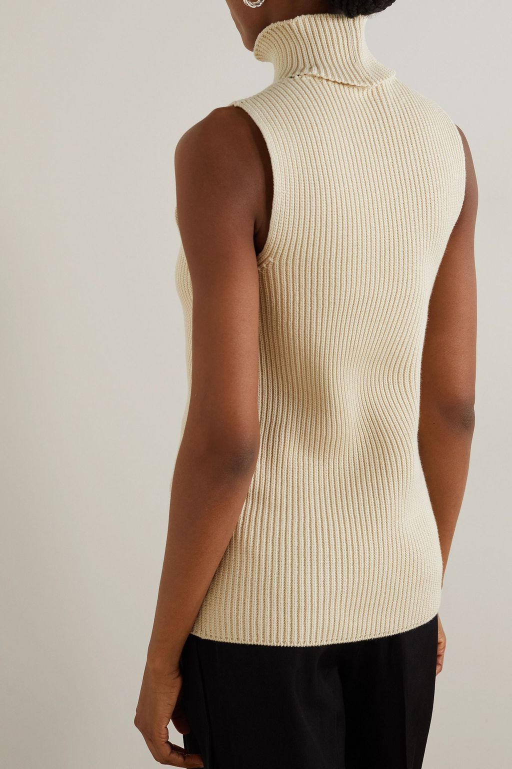 JIL SANDER Wandelbares Tanktop aus einer gerippten Baumwollmischung mit Cut-out
