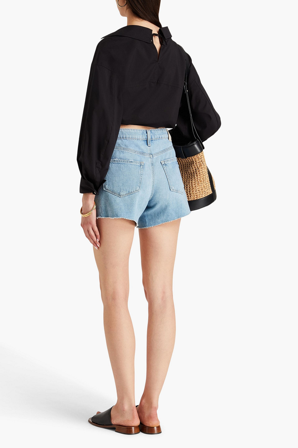 PAIGE NOELLA DISTRESSED DENIM SHORTS