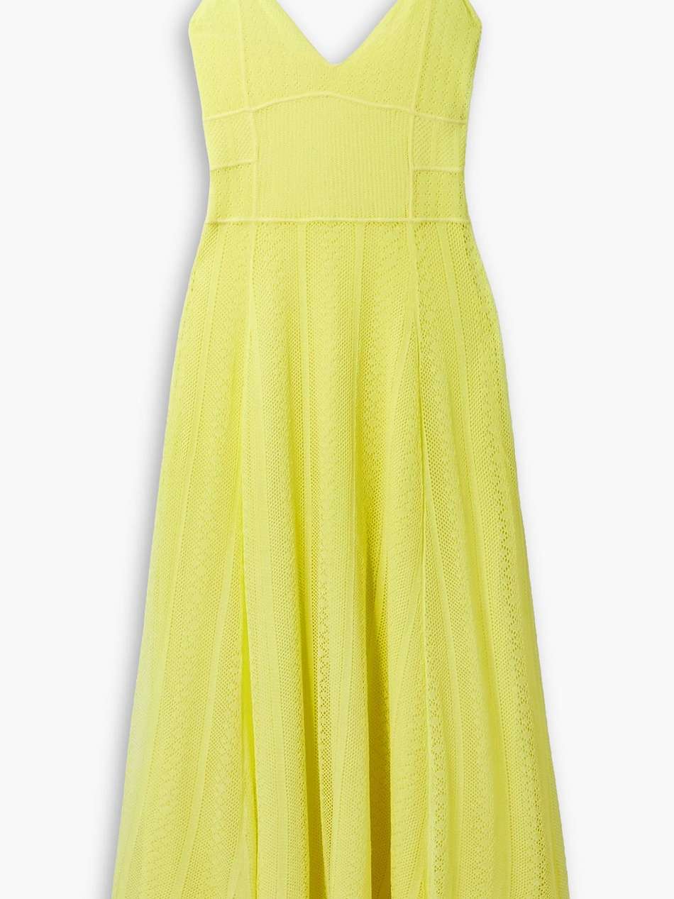 pointelle-knit midi dress