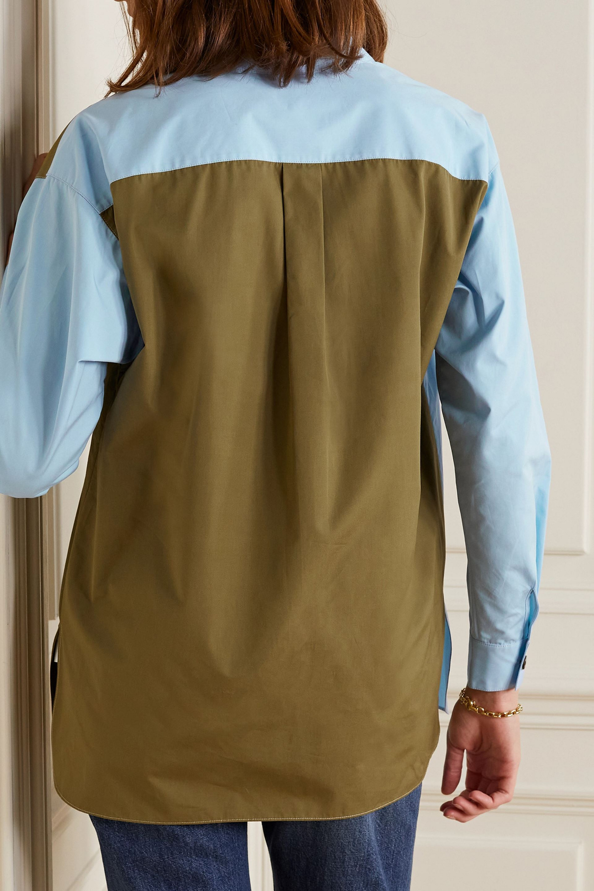 LAFAYETTE 148 Two-tone cotton-poplin shirt thumbnail