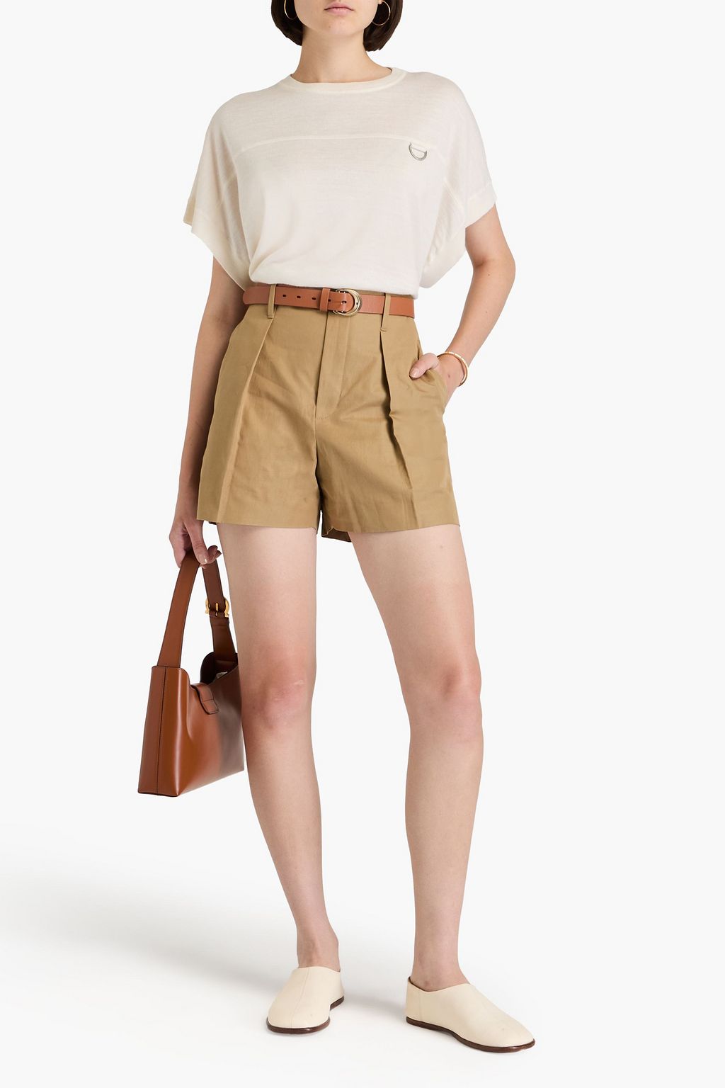 BRUNELLO CUCINELLI 캐시미어 실크 헴프 혼방 탑