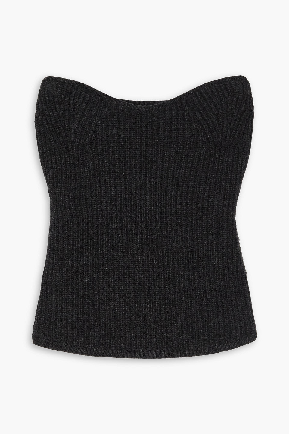 Isabel Marant Blaze Strapless Ribbed Wool And Cashmere-blend Top In Dunkelgrau