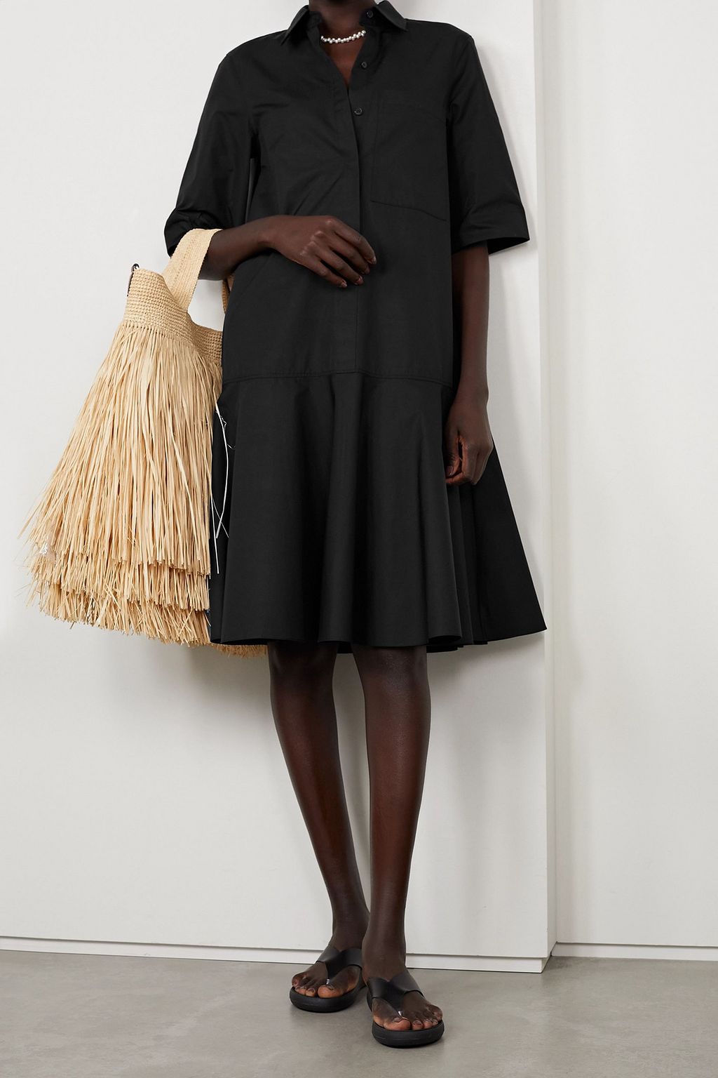 LAFAYETTE 148 Bailey tiered cotton-poplin shirt dress