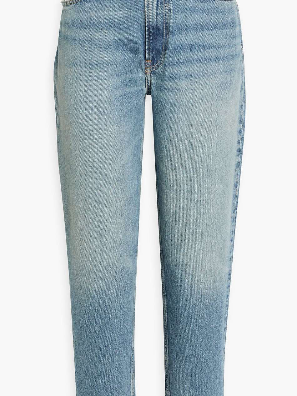 high-rise tapered jeans