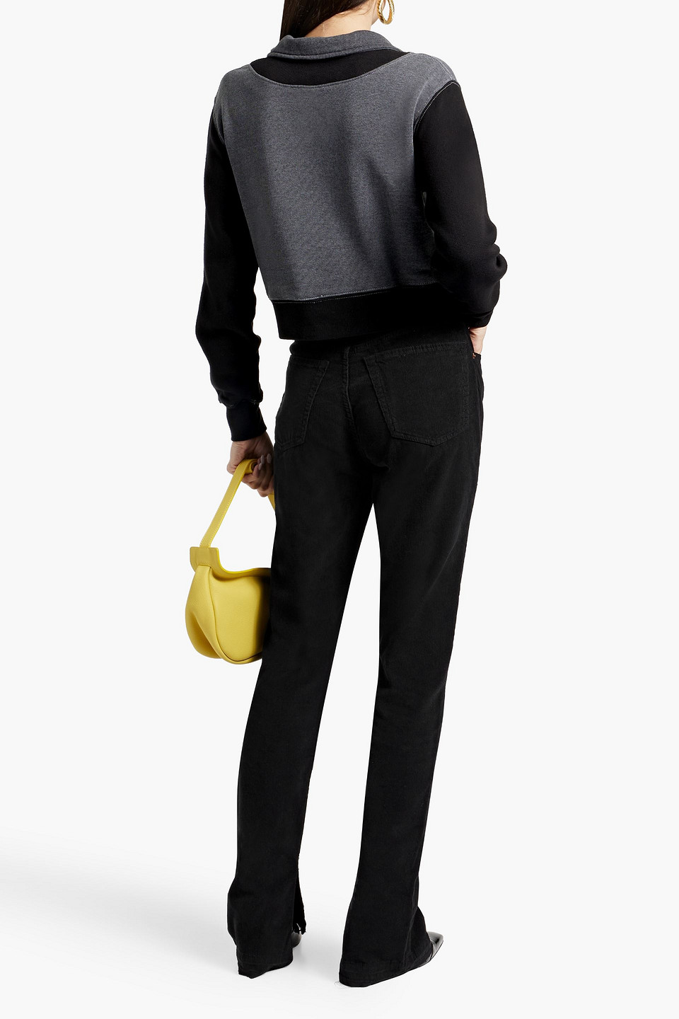 Re/done Cotton-corduroy Bootcut Pants In Black