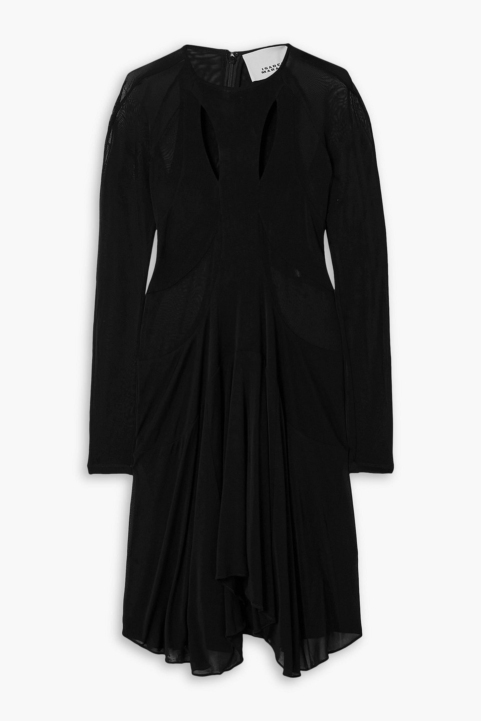 Isabel Marant Radiya Asymmetric Gathered Jersey Dress In Schwarz