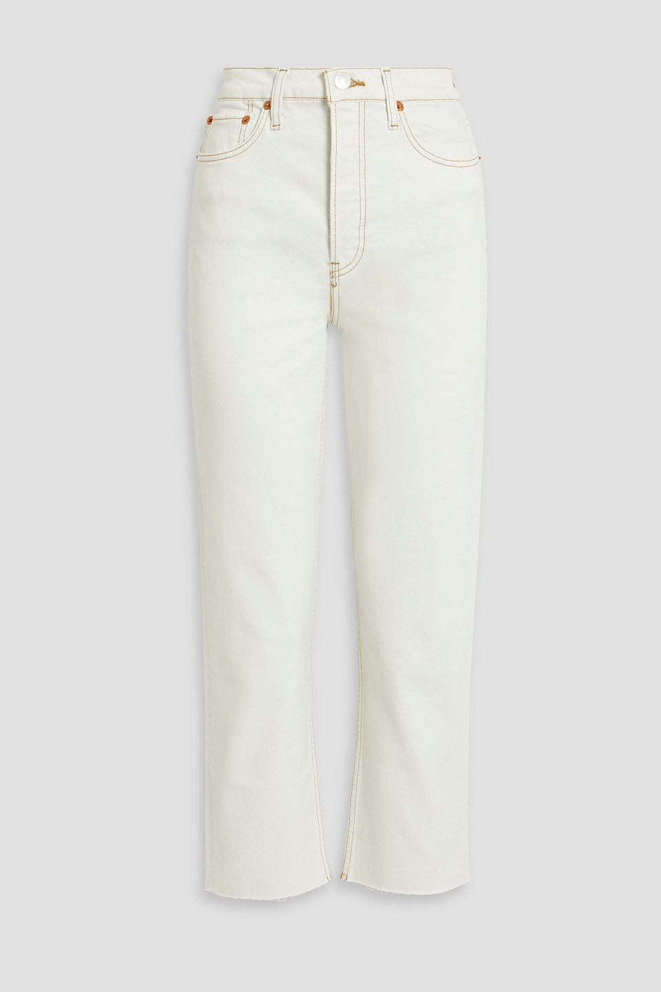 Re/done 70s High-rise Straight-leg Jeans In Off-white