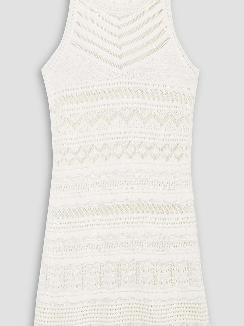 ava pointelle-knit cotton-blend mini dress