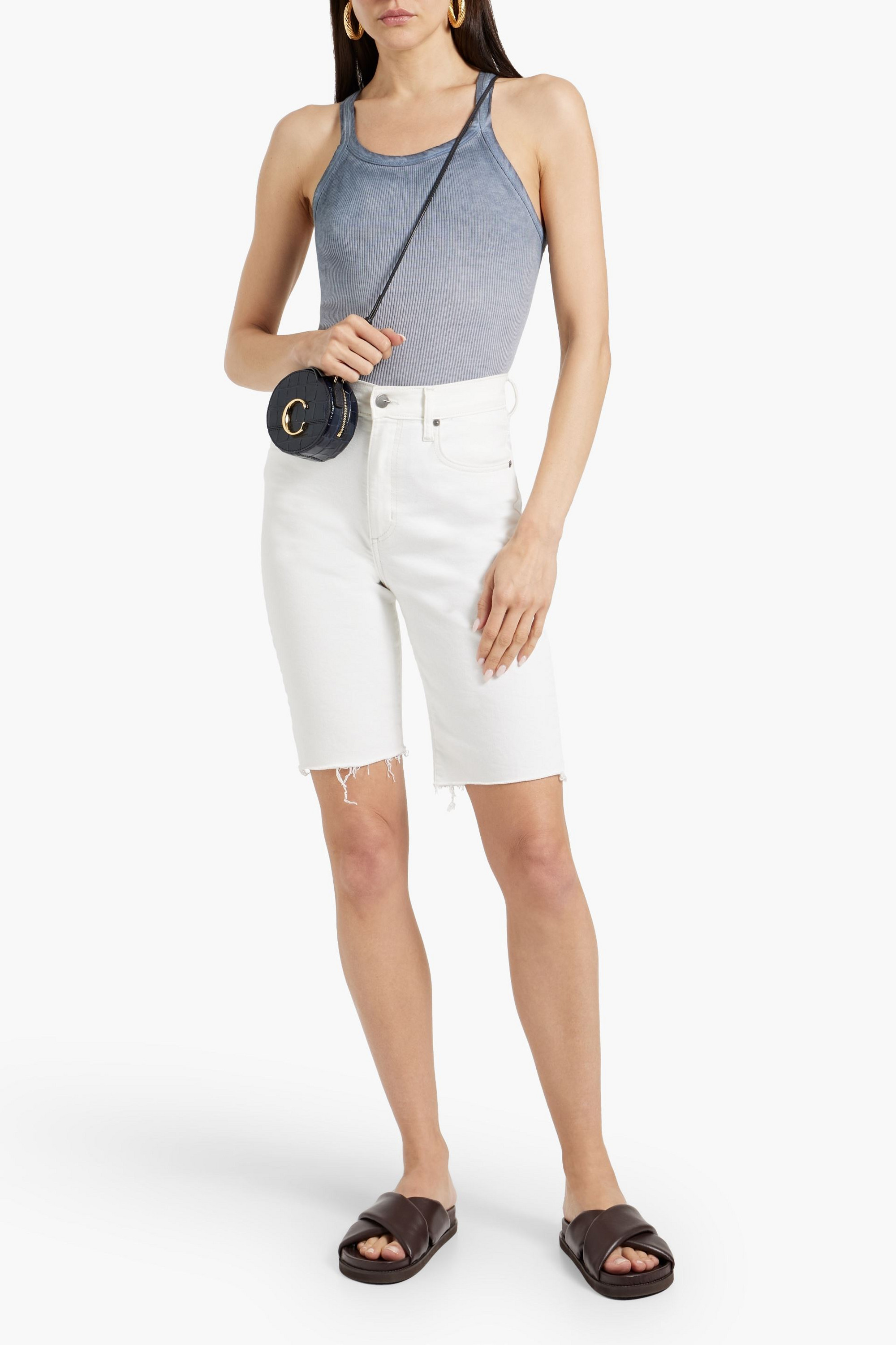 RE/DONE BY HANES Ribbed cotton-jersey tank