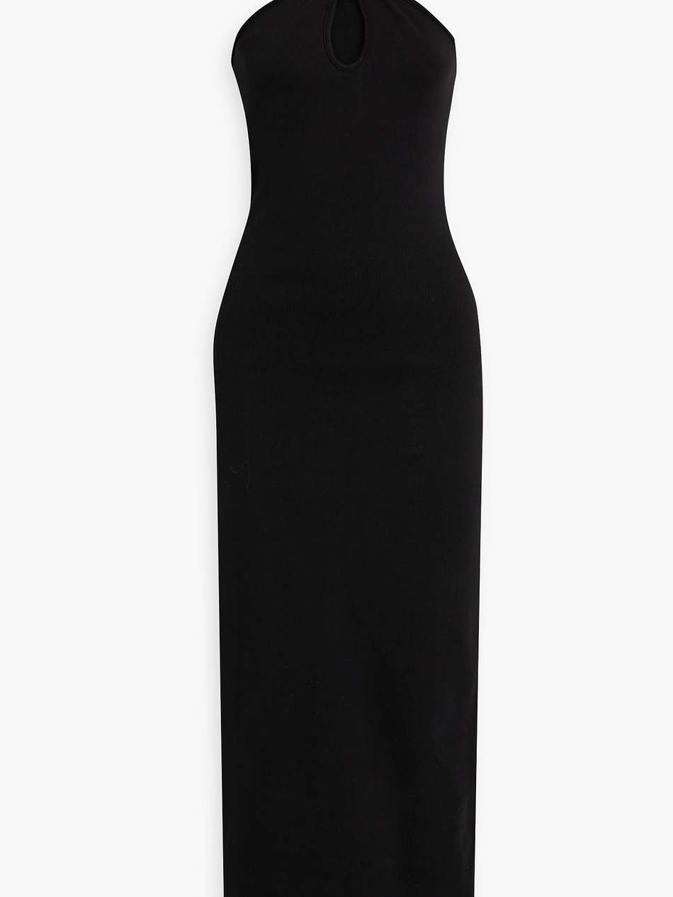 cutout ribbed stretch-cotton jersey maxi dress