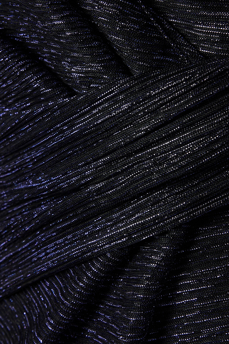 Talbot Runhof Wrap-effect Metallic Voile Gown In Navy