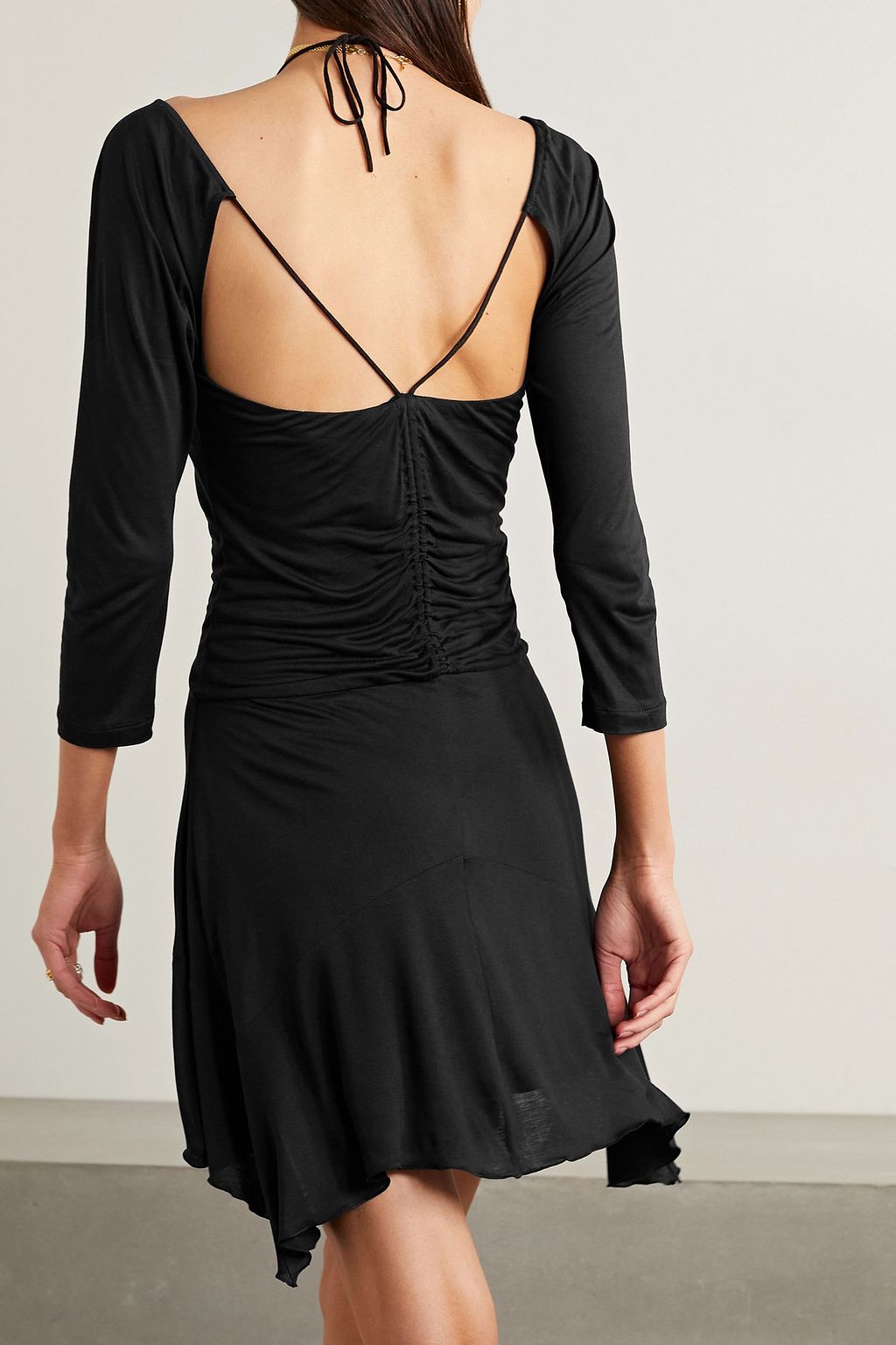 ISABEL MARANT Fabuela asymmetric gathered stretch-jersey mini dress