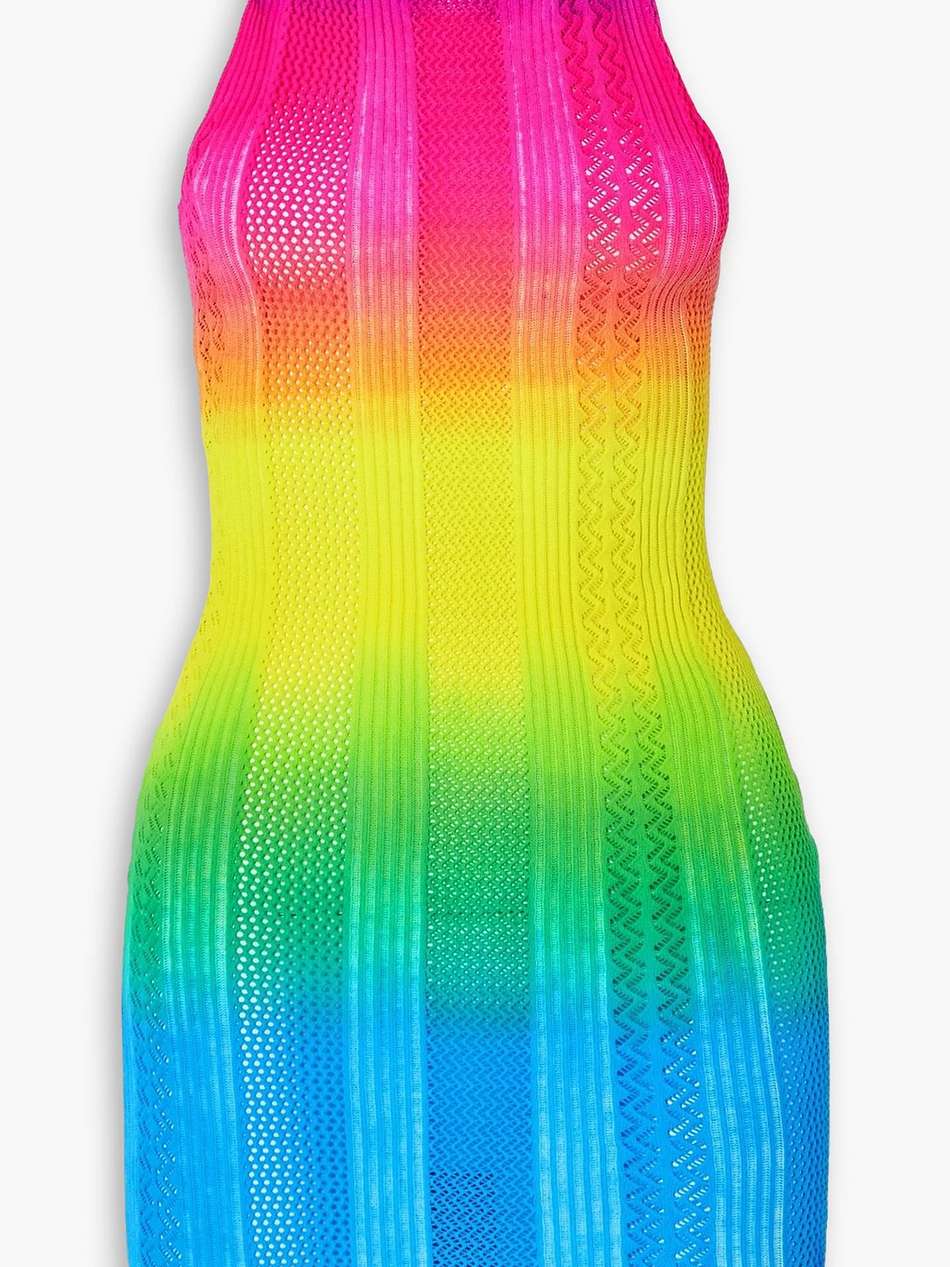 dégradé pointelle-knit mini dress