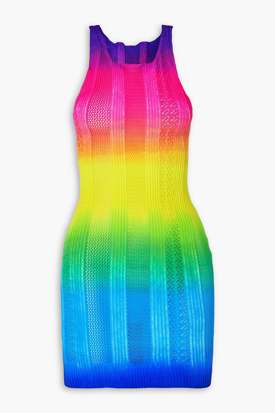 Agr Multicolour Ombré Knitted Mini Dress In Multicolor