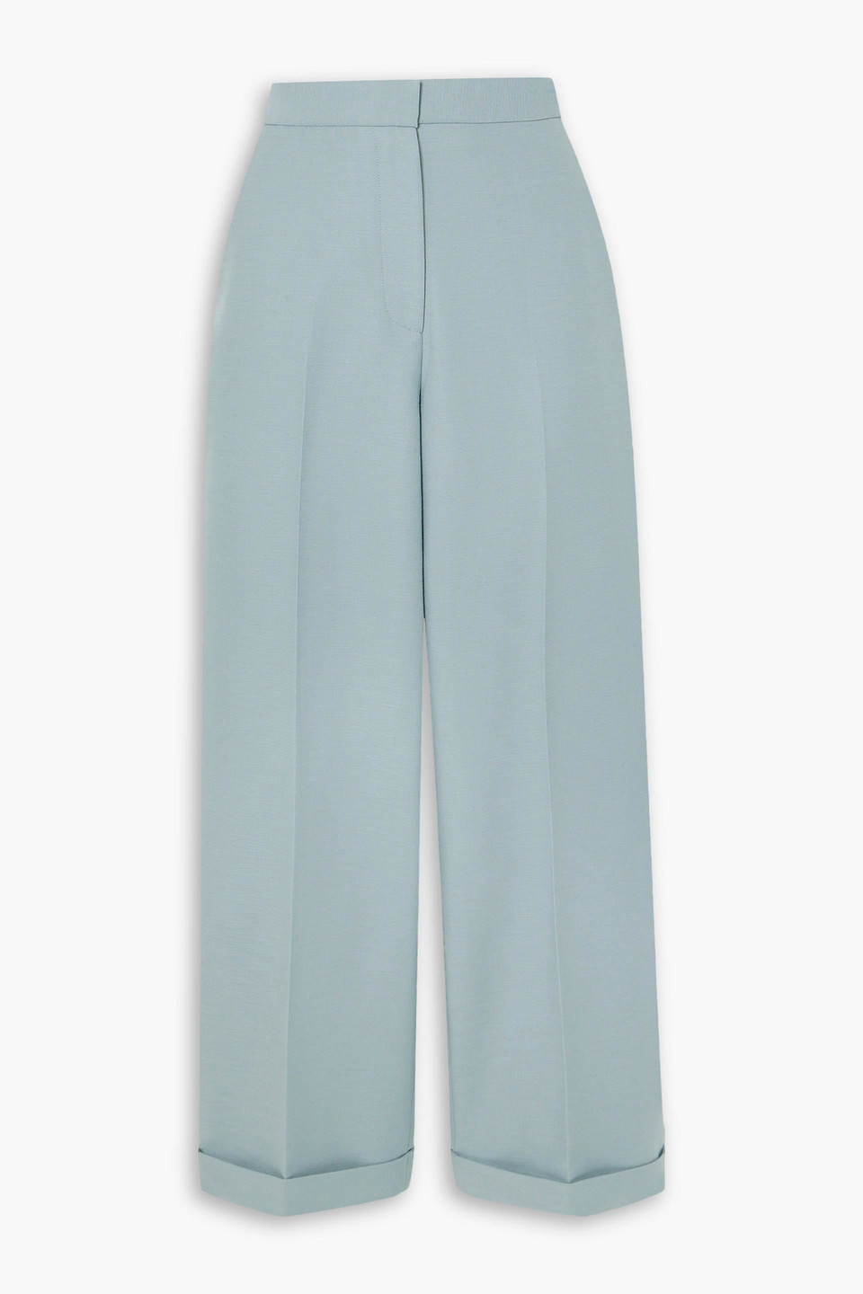 Interior Nico Pleated Cotton Wide-leg Pants In Slate Blue