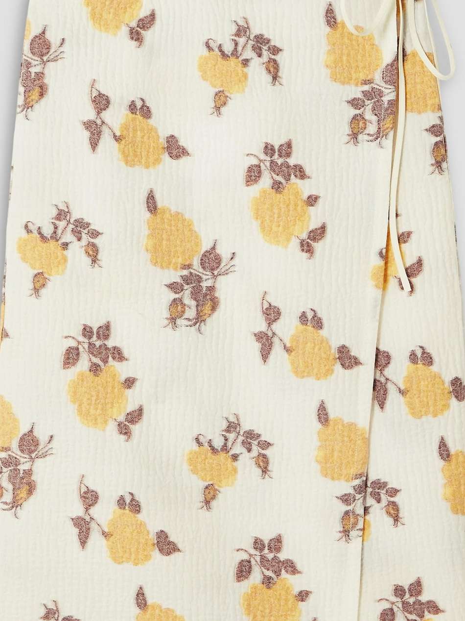 romeo floral-jacquard midi wrap skirt
