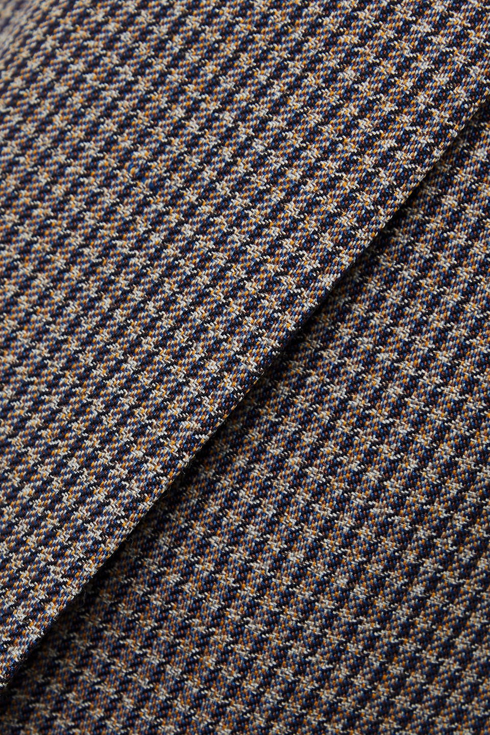 Christopher John Rogers Pleated Houndstooth Wool-blend Tapered Pants In Blue